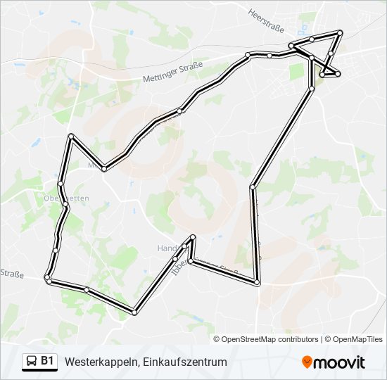 B1 Route Schedules Stops Maps Westerkappeln Einkaufszentrum