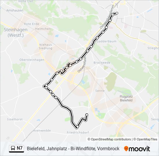 N Route Schedules Stops Maps Bielefeld Jahnplatz Updated