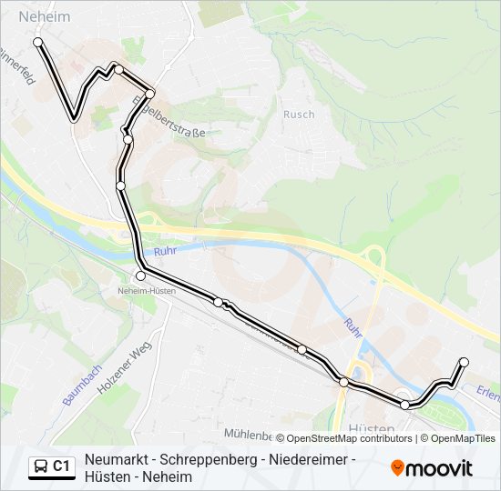 C Route Schedules Stops Maps H Sten Ersatzhaltestelle Delecker