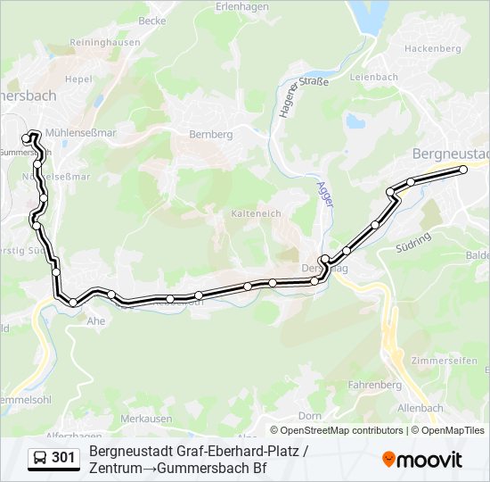 301 Route Schedules Stops Maps Bergneustadt Graf Eberhard Platz