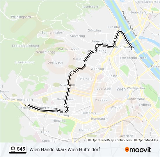 s45 Route Fahrpläne Haltestellen Karten Wien Handelskai