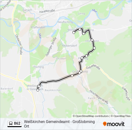 862 Route Schedules Stops Maps Großfeistritz Möbersdorf