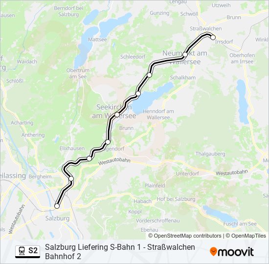 s2 Route Fahrpläne Haltestellen Karten Salzburg Hauptbahnhof