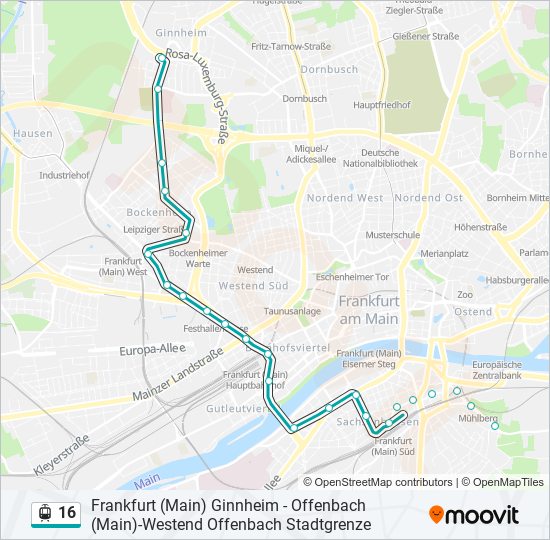 Route Fahrpl Ne Haltestellen Karten Frankfurt Main Ginnheim