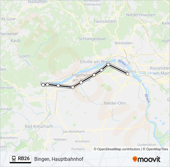 rb26 Route Fahrpläne Haltestellen Karten Bingen Hauptbahnhof