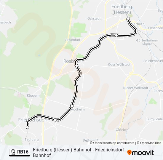 rb16 Route Fahrpläne Haltestellen Karten Friedberg Hessen