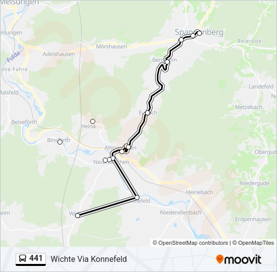 441 Route Fahrpläne Haltestellen Karten Wichte Via Konnefeld