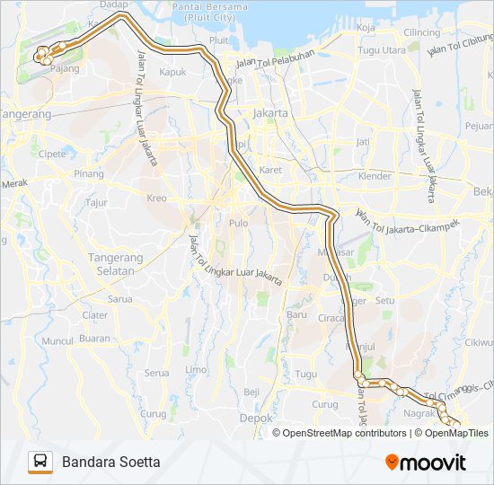 Rute Cileungsi Bandara Soekarno Hatta Jadwal Pemberhentian Peta