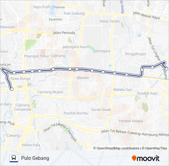 Rute M11 Jadwal Pemberhentian Peta Pulo Gebang Diperbarui