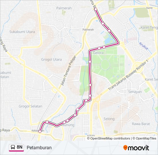 Rute 8n Jadwal Pemberhentian Peta Petamburan Diperbarui