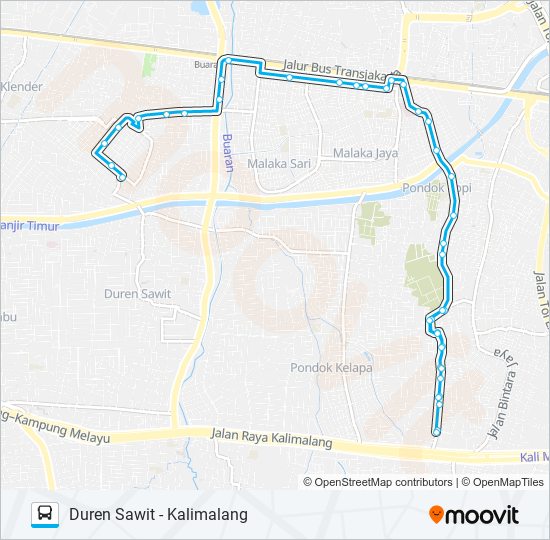 Rute Jak39 Jadwal Pemberhentian Peta Duren Sawit Diperbarui