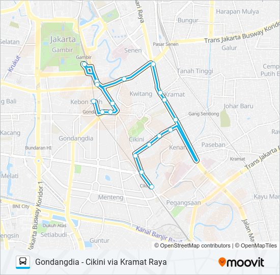 Rute Jak10b Jadwal Pemberhentian Peta Cikini Via Kramat Raya