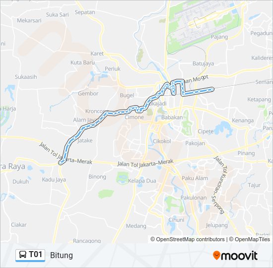 Rute T01 Jadwal Pemberhentian Peta Bitung Diperbarui