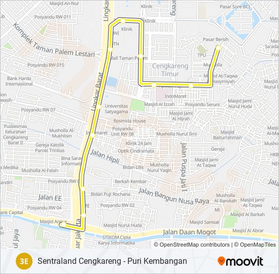 Rute E Jadwal Pemberhentian Peta Rawa Buaya Diperbarui