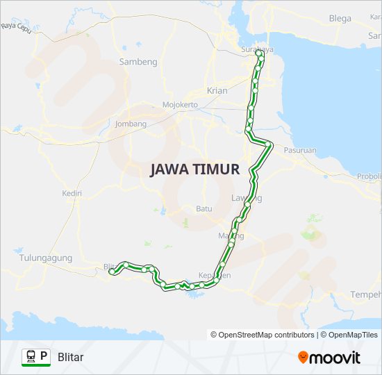 Rute P Jadwal Pemberhentian Peta Blitar Diperbarui