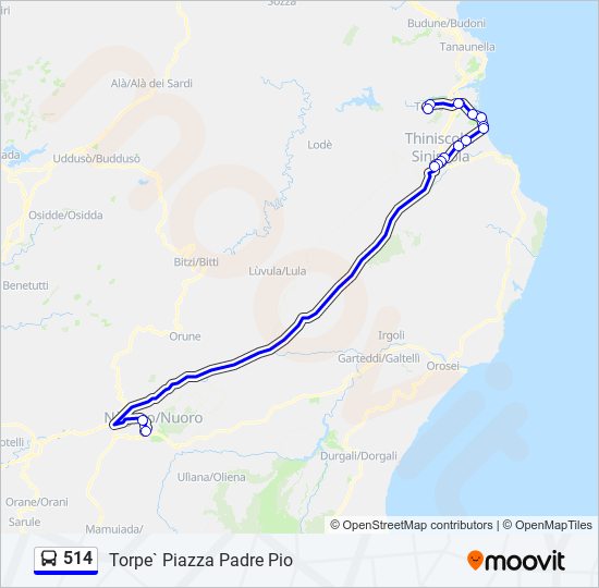 Linea 514 Orari Fermate E Mappe Torpe Piazza Padre Pio Aggiornato