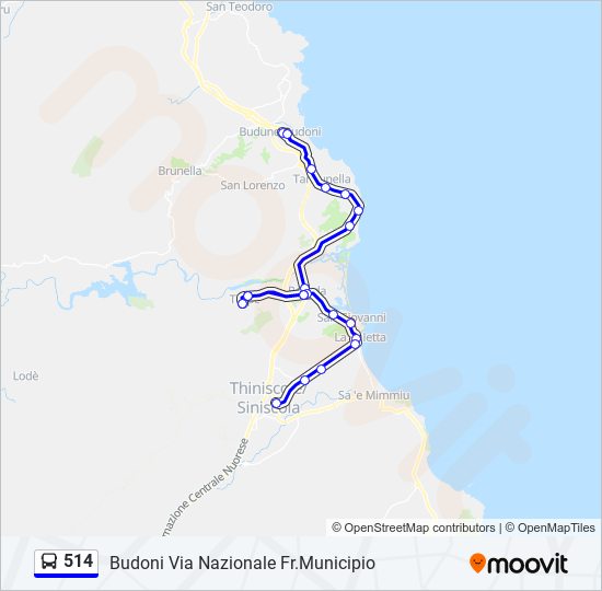 514 Route Schedules Stops Maps Budoni Via Nazionale Fr Municipio