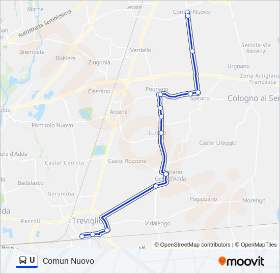 U Route Schedules Stops Maps Comun Nuovo Updated