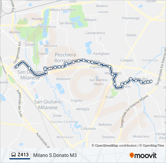 Linea Z413 Orari Fermate E Mappe Milano S Donato M3 Aggiornato