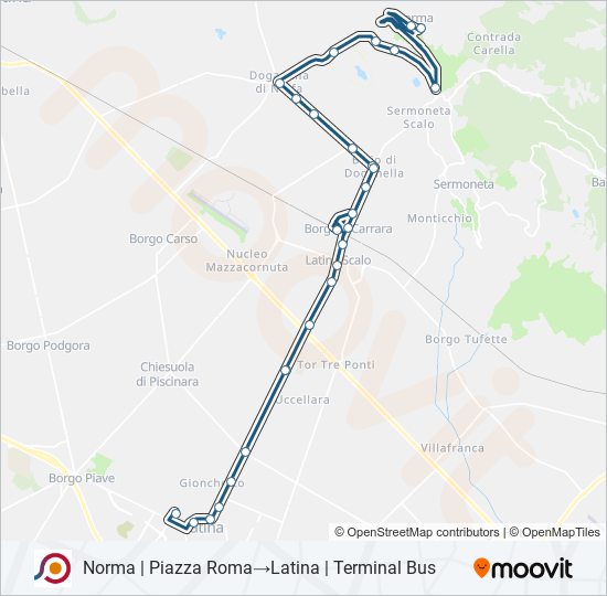 Cotral Route Schedules Stops Maps Norma Piazza RomaLatina