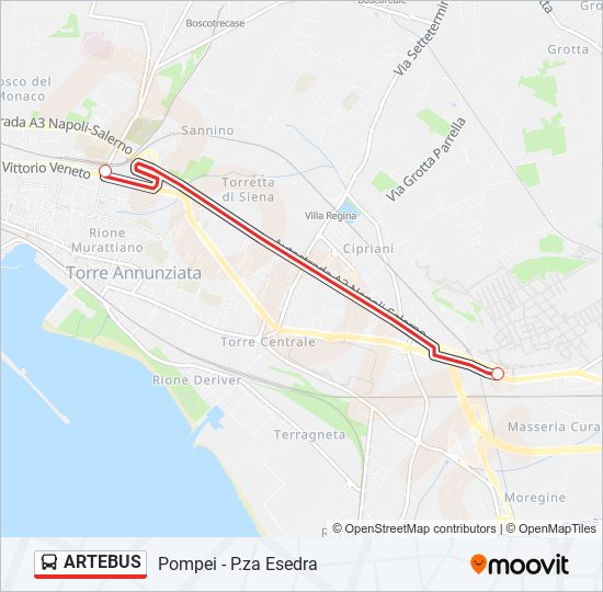 Linea Artebus Orari Fermate E Mappe Pompei P Za Esedra Aggiornato