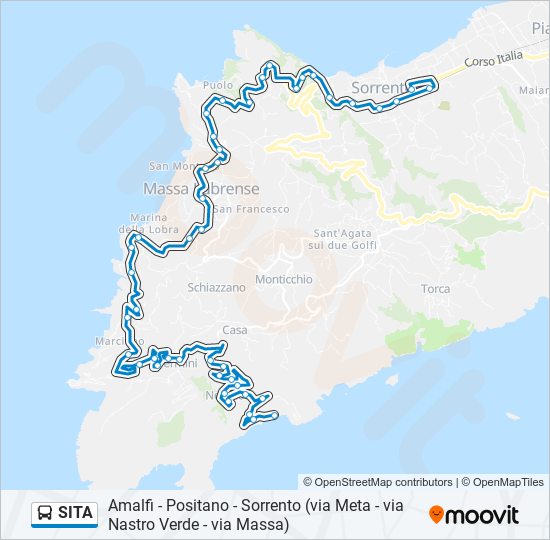 Sita Route Schedules Stops Maps Sorrento Marciano Termini Cantone