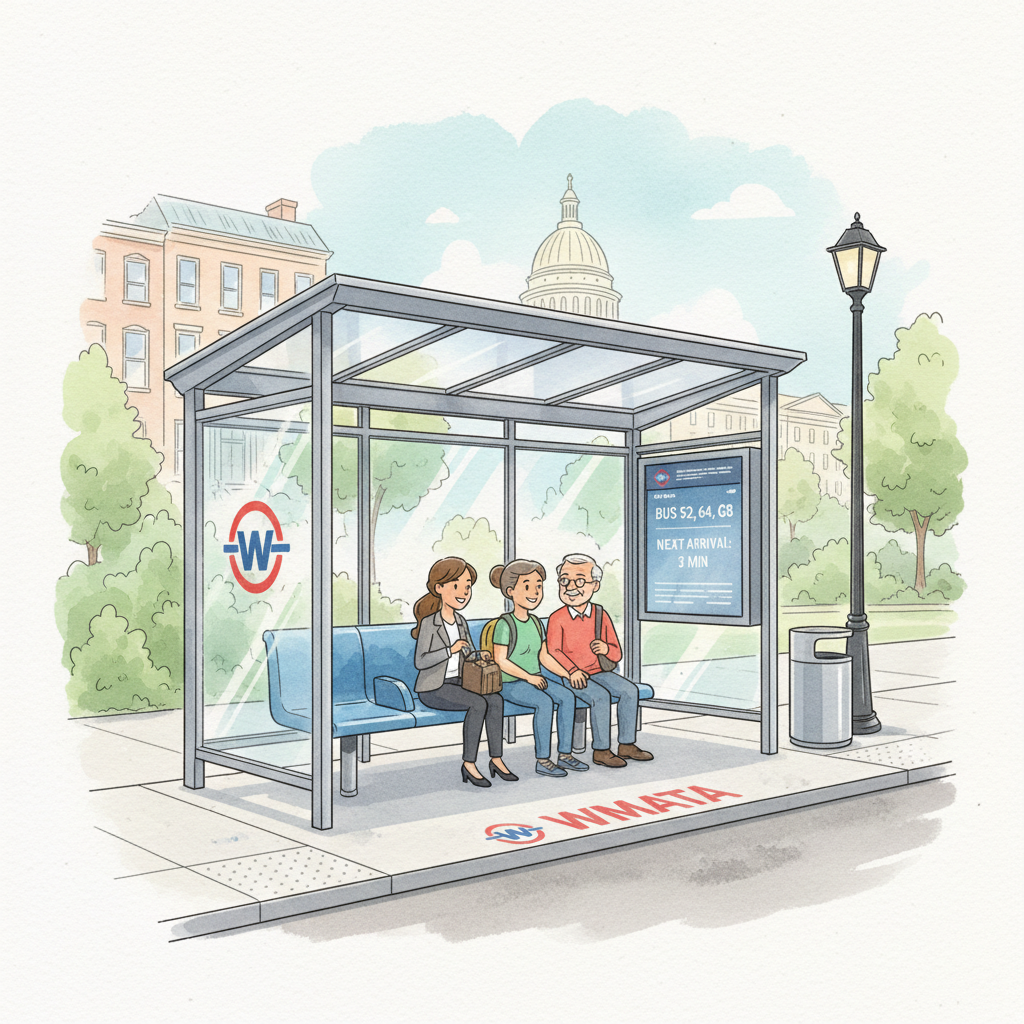DC-Maryland-Virginia Metro Adds 200 New Bus Shelters