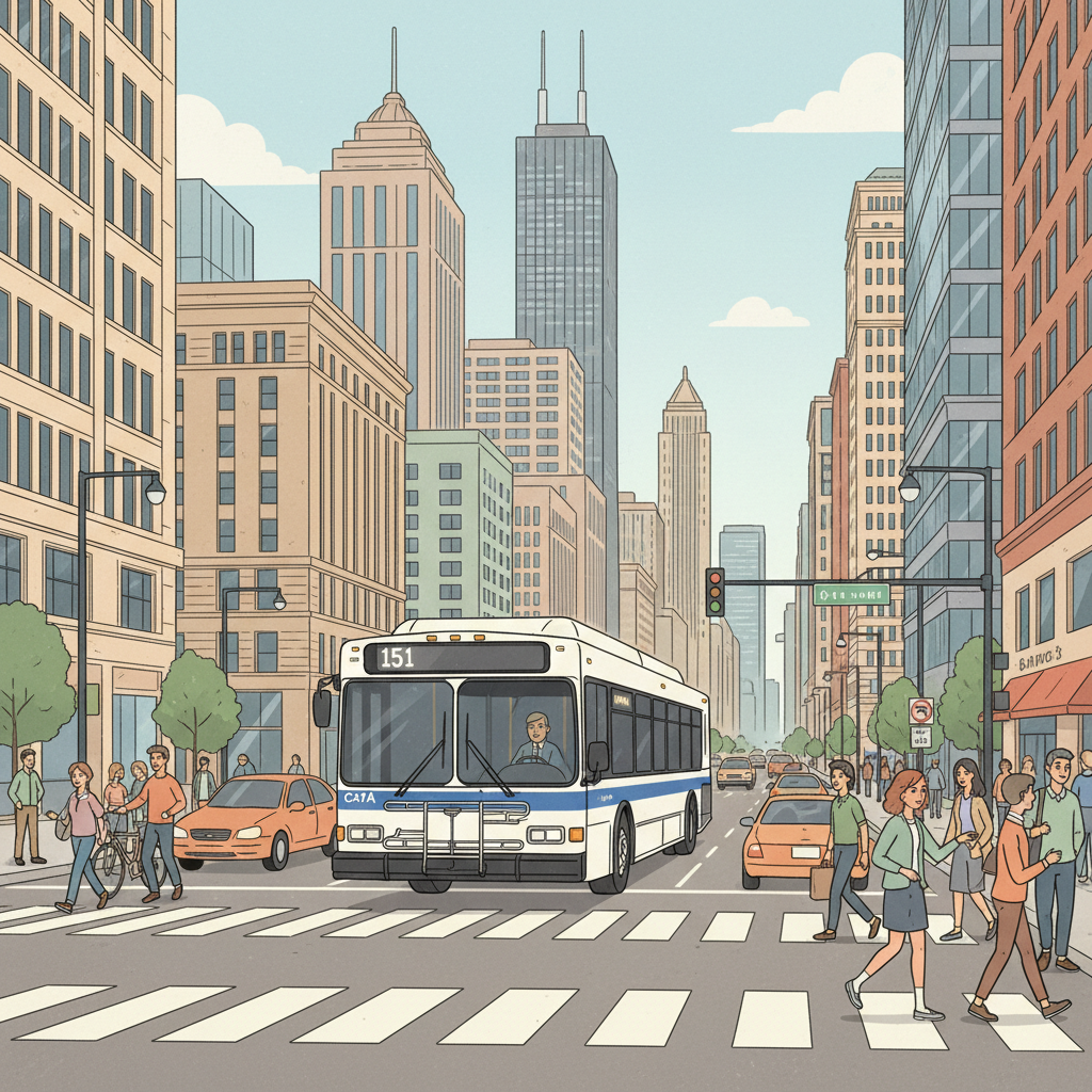 Chicago Route 151 Detours — Riders Adapt Downtown