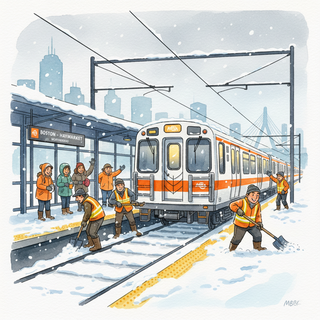 Boston Transit Adapts to Weekend Freeze