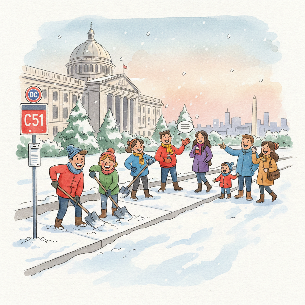 DC Metro Works to Clear Snow-Blocked Bus Stop