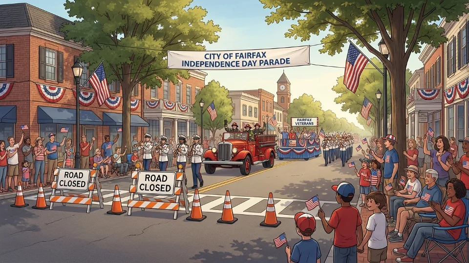 City of Fairfax Independence Day parade with street closure
