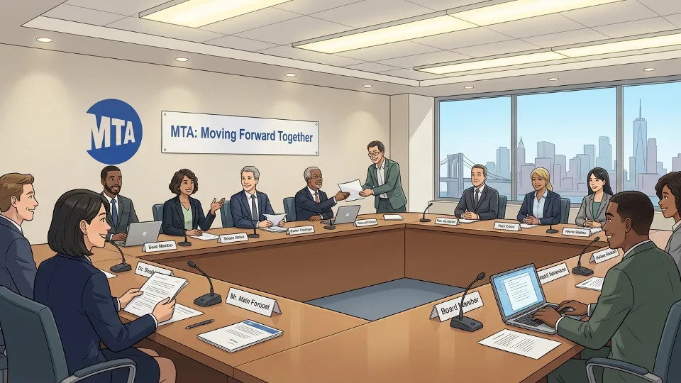 MTA board meeting room with members seated at conference table