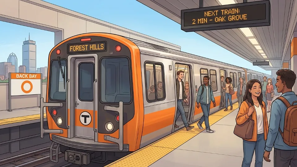 MBTA Orange Line train at station platform