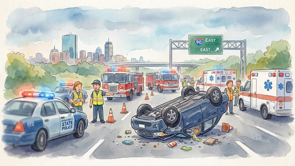 Boston I-495 Reopens After Crews Clear Rollover Crash