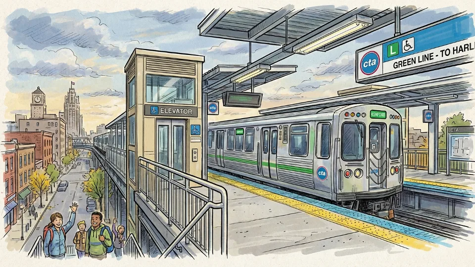 Chicago Green Line Adapts as Morgan Elevator Repairs Begin