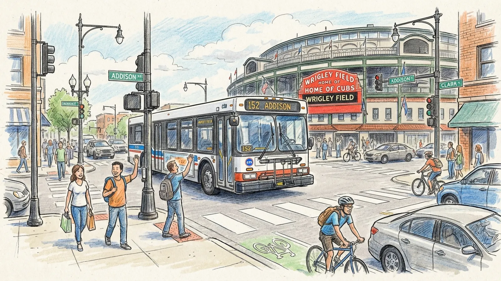 Chicago CTA Adapts Routes Near Wrigley Field