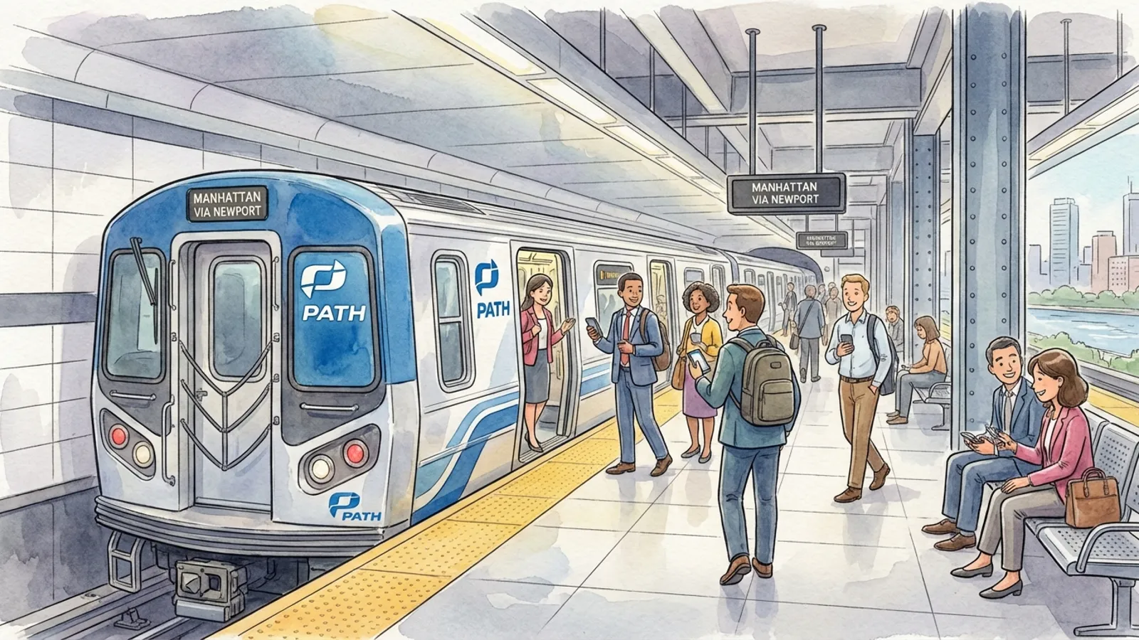 NYC PATH Newport Station Adapts to Single-Track Service