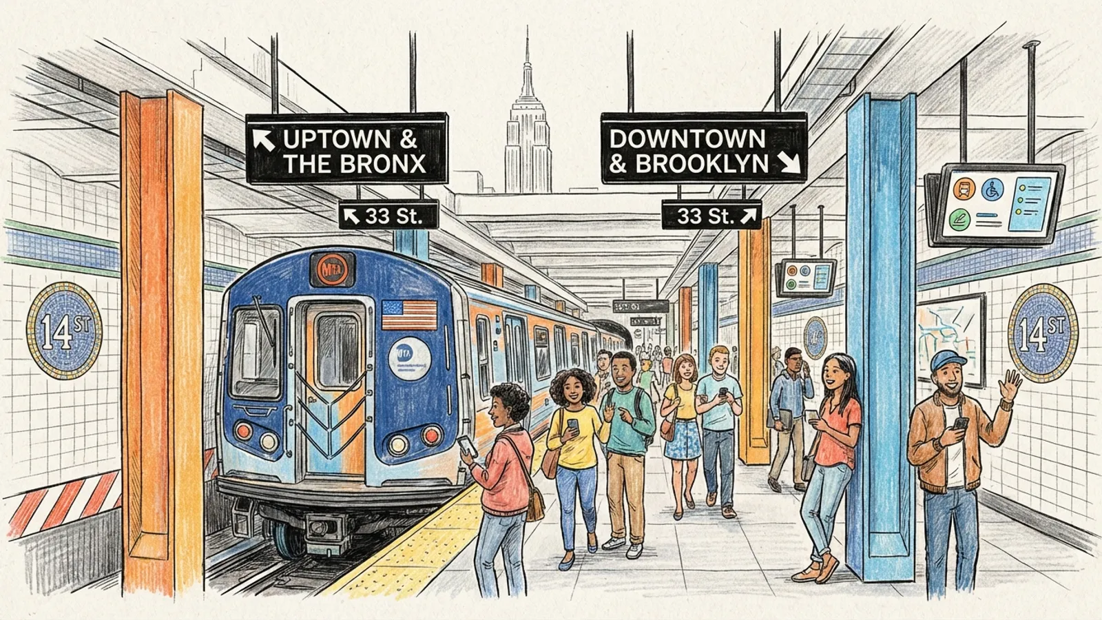 NYC 14 St Station Adapts With Single Track Service