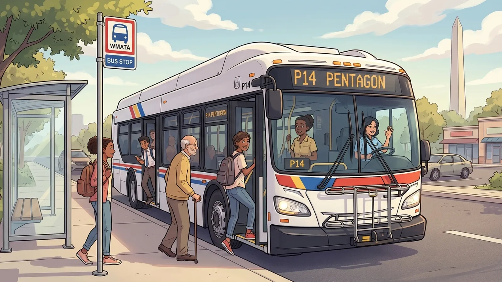 DC P14 Bus Stop Shifts to Improve Service