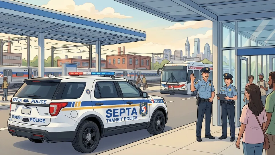 SEPTA Transit Police vehicle at transit facility
