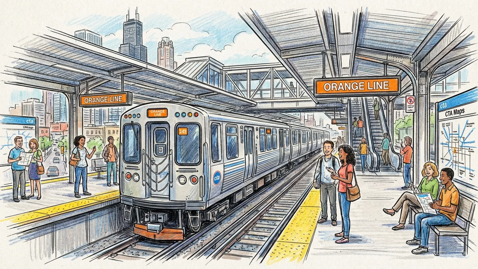 Chicago Orange Line Adapts With Single-Track Service