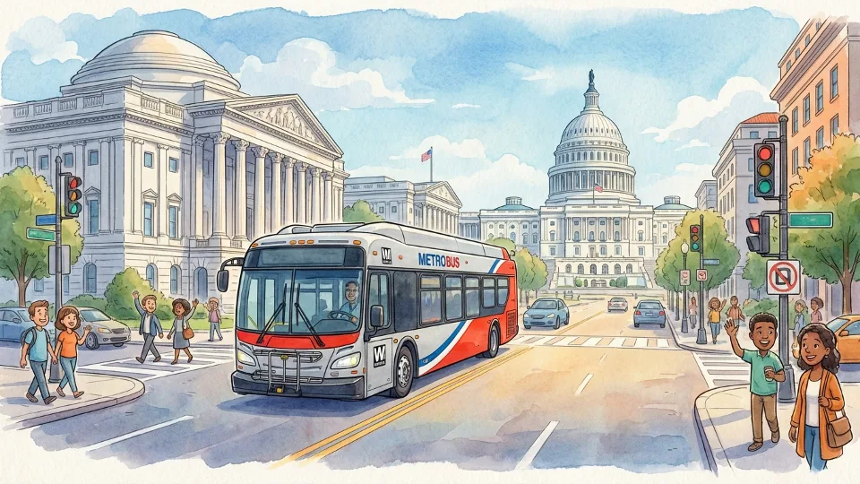DC A58 Bus Adjusts for Veterans Day Parade