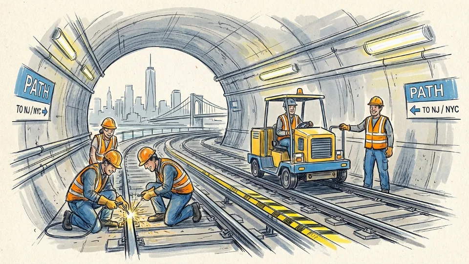 PATH railway tracks and infrastructure maintenance work
