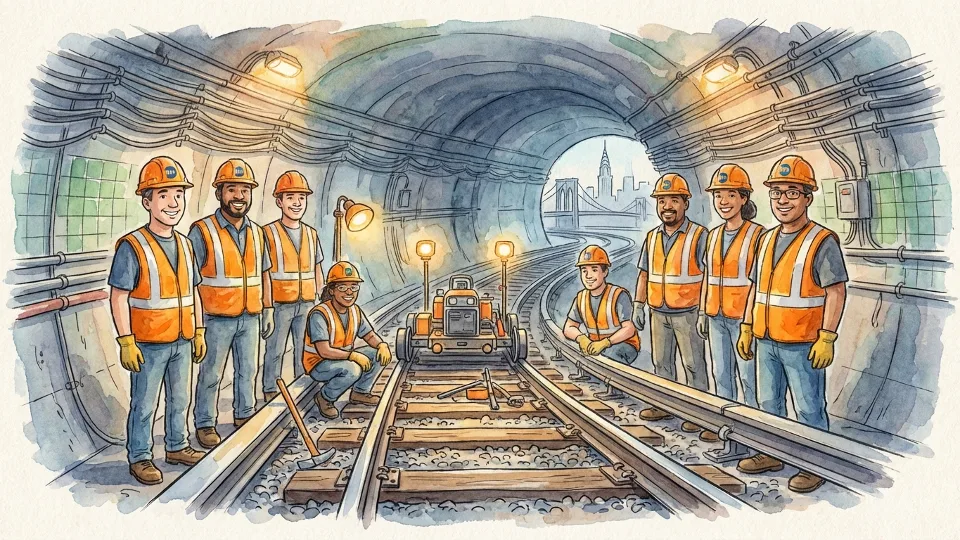 MTA maintenance work on subway tracks