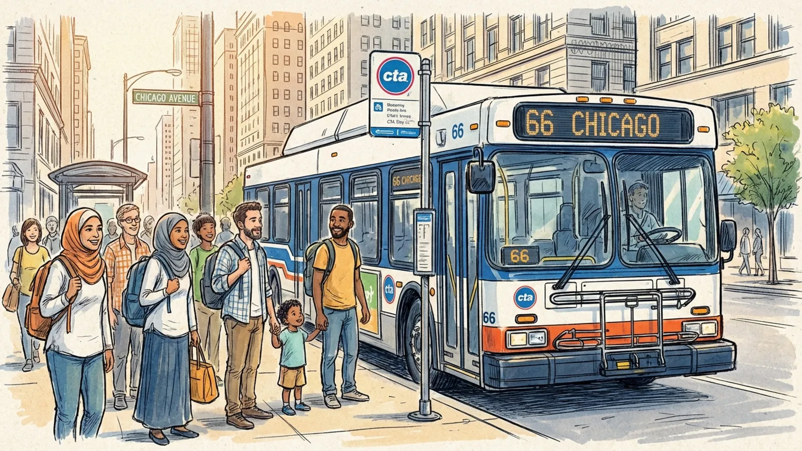 Chicago Route 66 Stop Shifts to Keep City Moving