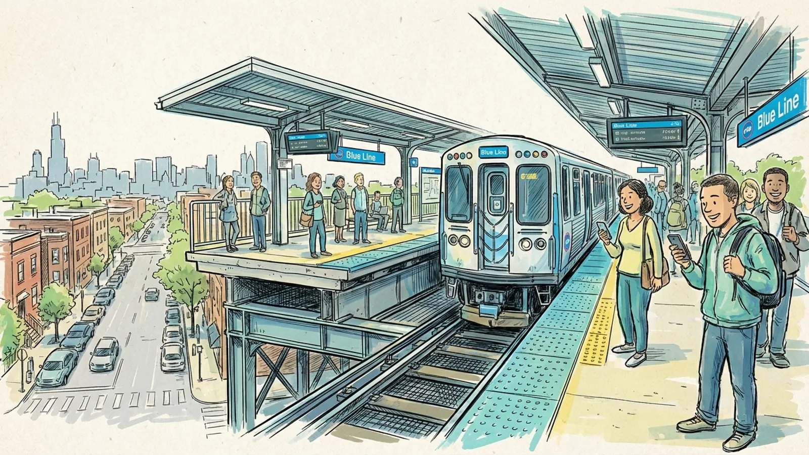 Chicago Blue Line Adapts Service During Track Work