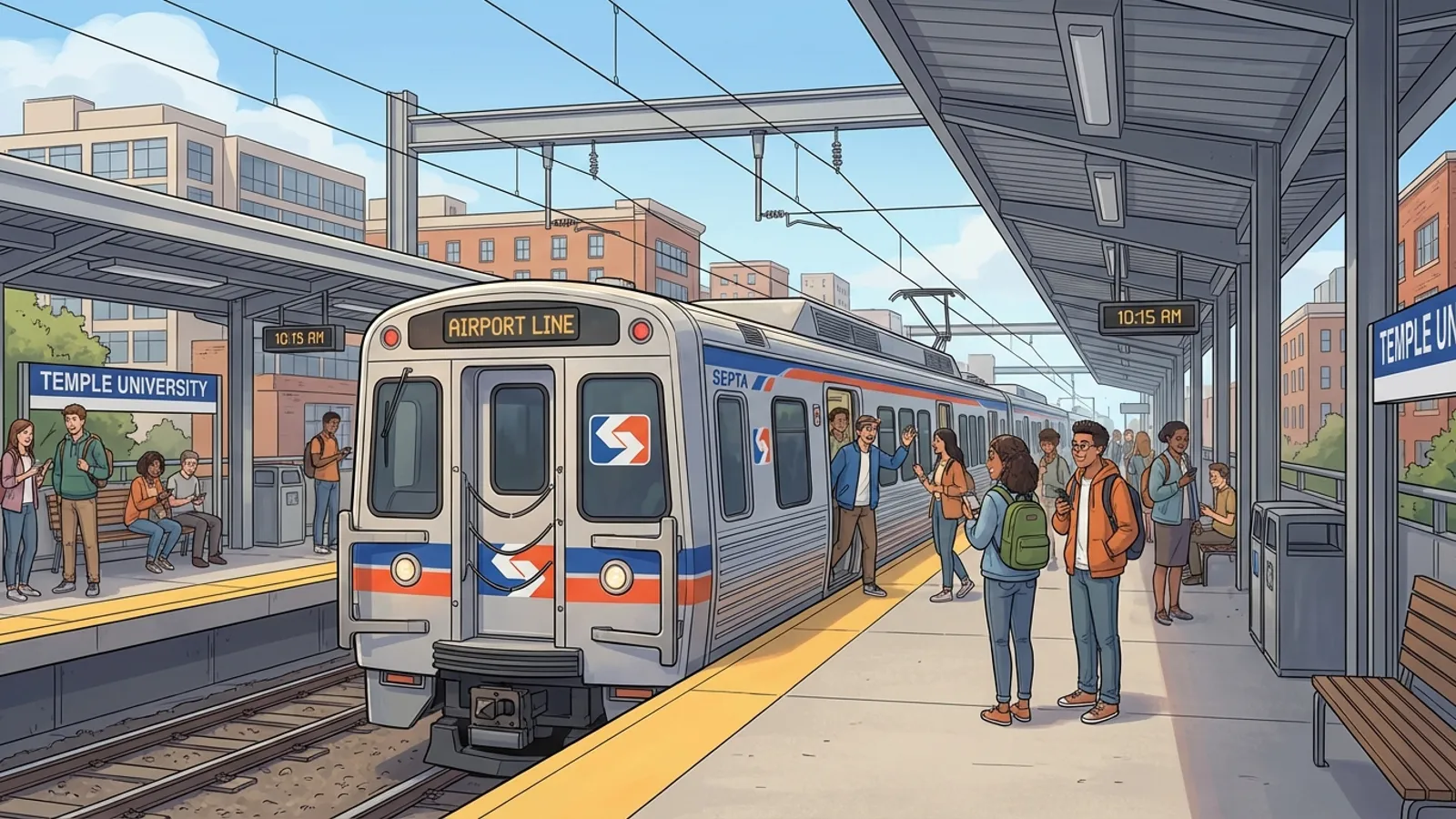 Philadelphia Airport Line Adapts to Monday Delay