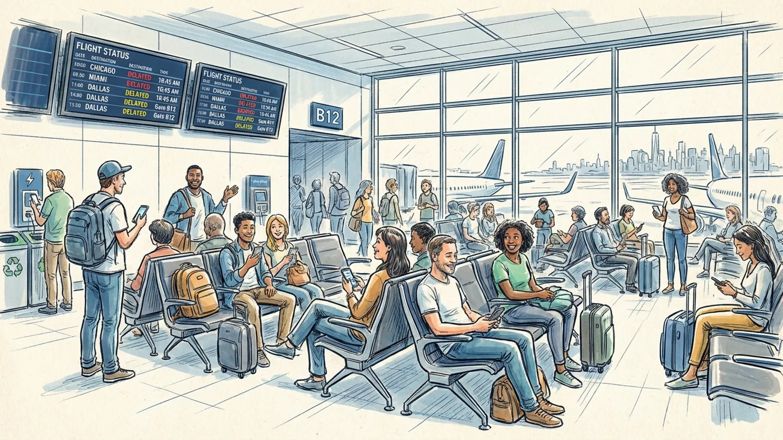 NYC Airport Adapts as Travelers Navigate Delays