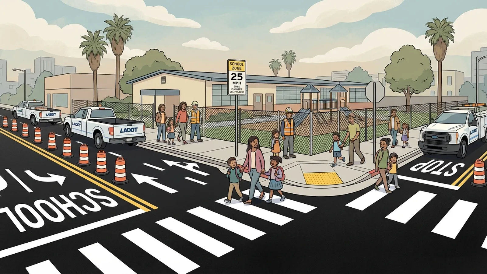 LA Adds Quick-Build Safety Lane for Students