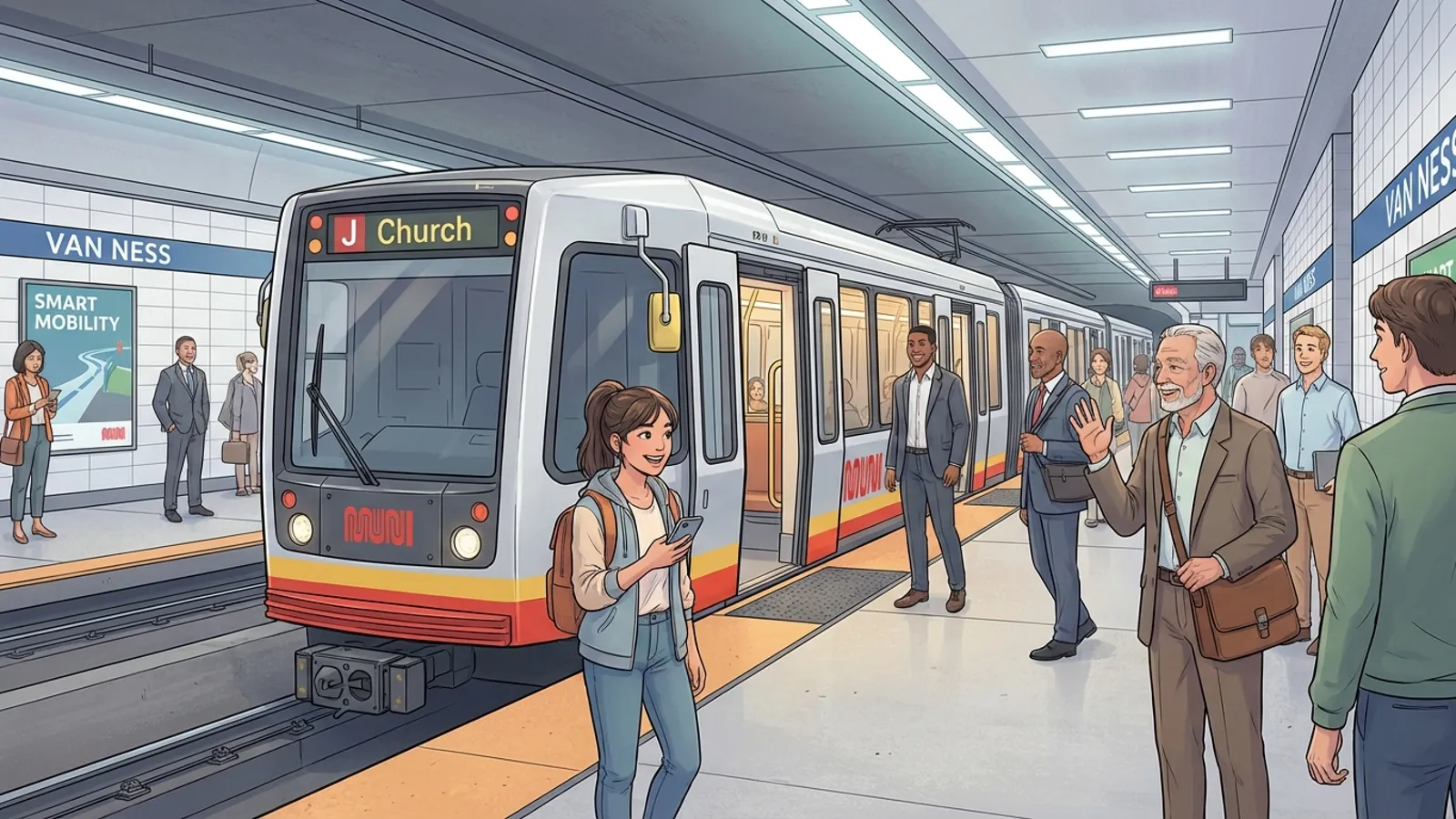 SF Muni Metro Restores Service at Van Ness Station